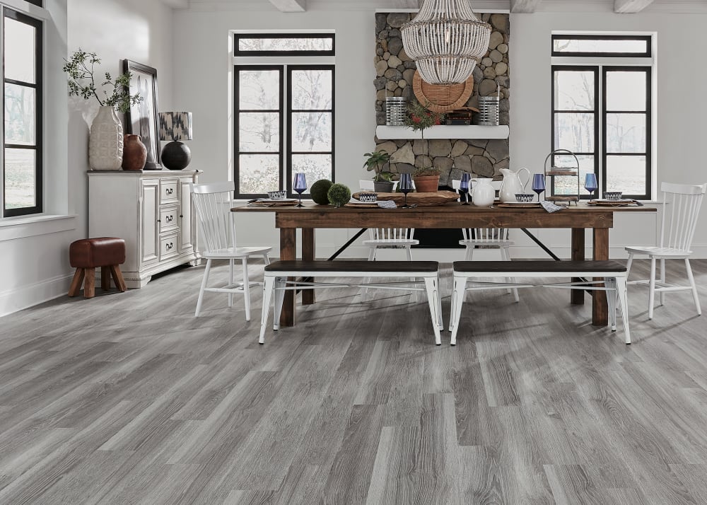 Dining room with vinyl flooring