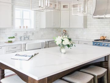 Kitchen with quartz countertops
