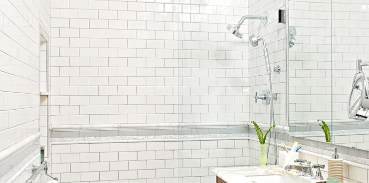 subway tile tub surround