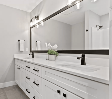 White Shaker cabinets in a Bathroom