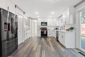 kitchen with vinyl plank flooring