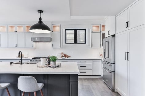 Kitchen with quartz countertops
