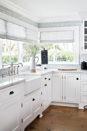 White shaker cabinets in a Kitchen