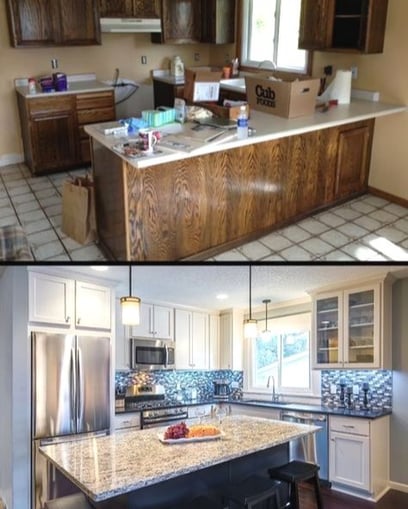 Before and After kitchen remodel