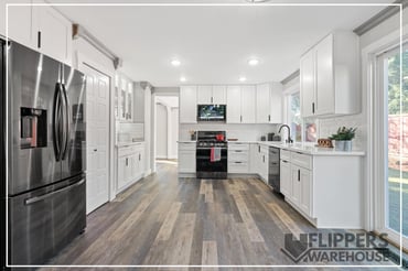 kitchen with vinyl plank flooring