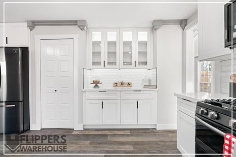 White shaker cabinets in a kitchen