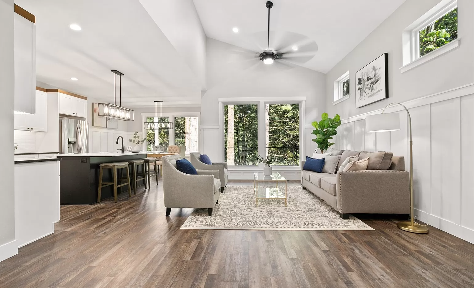 kitchen with vinyl plank flooring