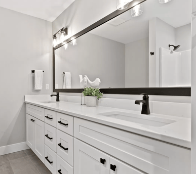 Bathroom with quartz countertops