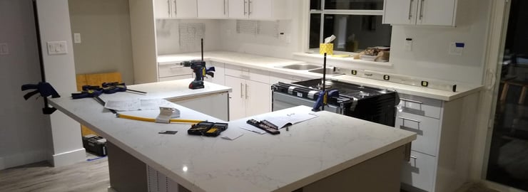 Kitchen with quartz countertops