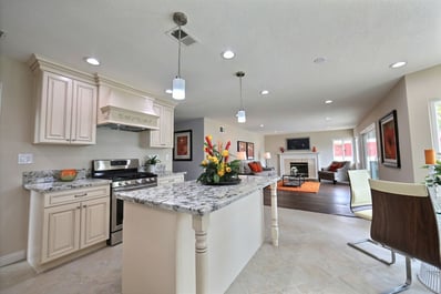 Kitchen with quartz countertops
