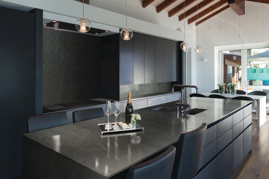 Kitchen with quartz countertops