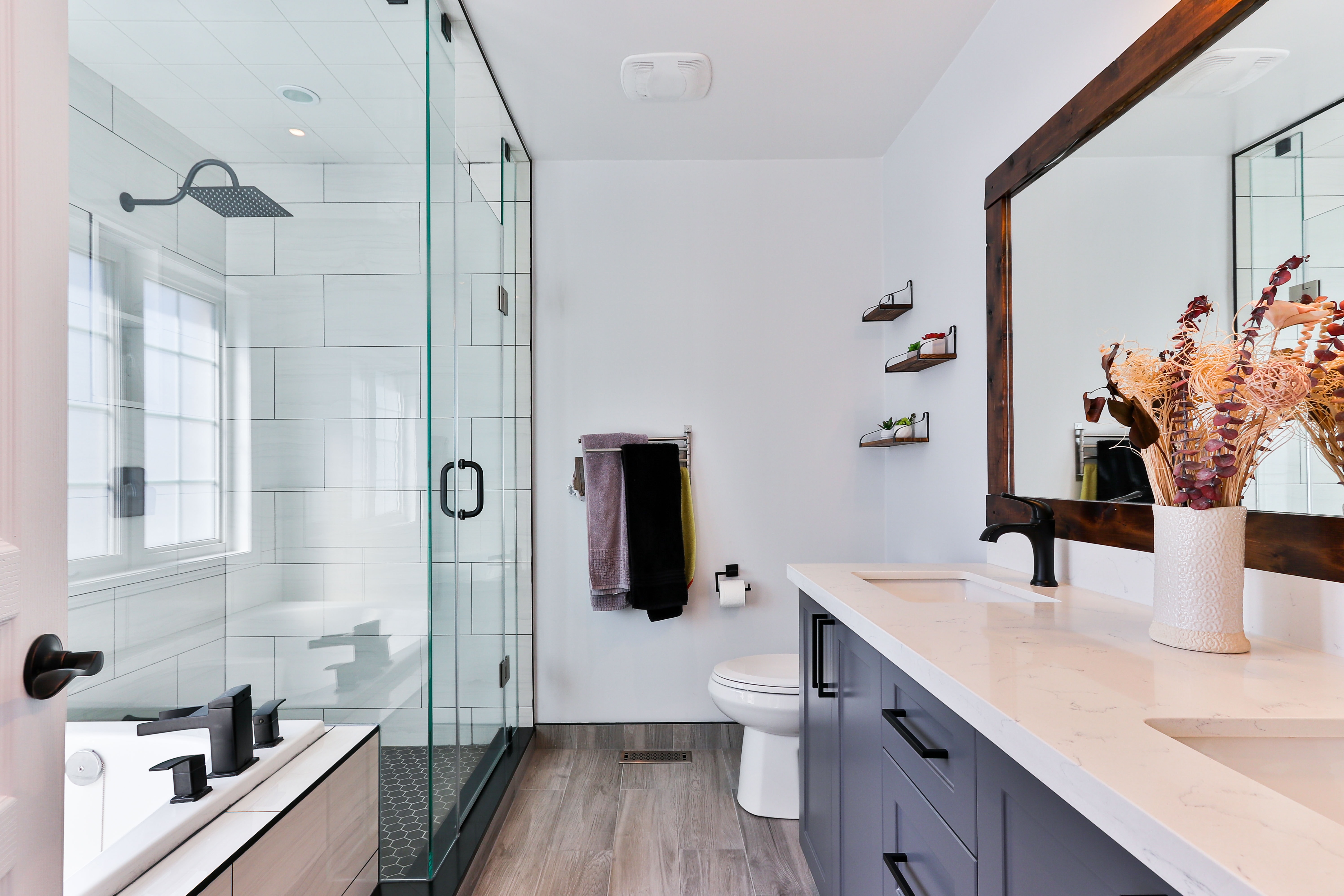 bathroom remodel with shaker cabinets